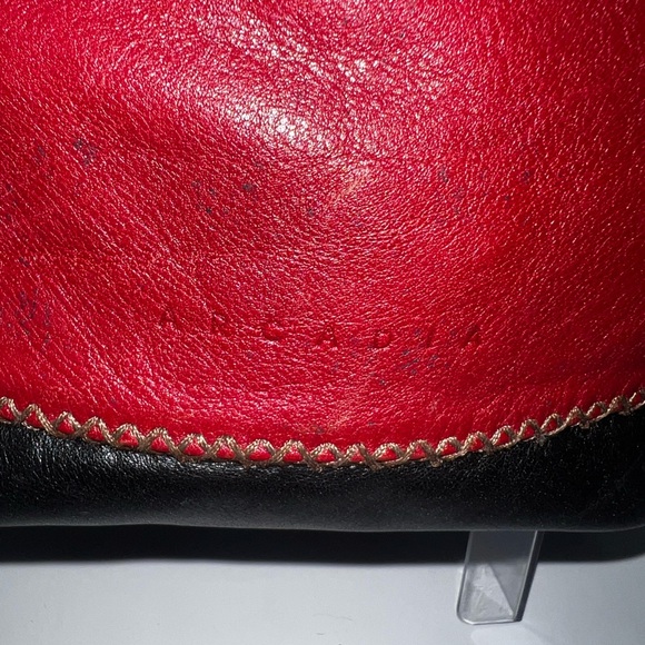 Arcadia Red and Black Leather Shoulder‎ Bag Made In Italy - Picture 2 of 7